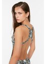 Plavky Trendyol Brown Snake Print