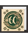 AMADEA Dřevěné přáníčko narozeninové - 60, zelené, 15 cm, bez textu, český výrobek
