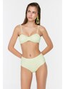 Trendyol Mint Textured High Waist Bikini Bottoms