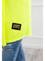MladaModa Kardigan s nápisy neonově žlutý