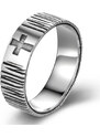 OLIVIE Pánský stříbrný prsten KŘÍŽ 5880