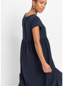 bonprix Dlouhé úpletové šaty, z organické bavlny Modrá