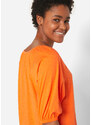 bonprix Bavlněné tričko s gumou podél spodního lemu, krátký rukáv Oranžová