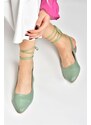 Fox Shoes Green Women's Tied Ankle Flats shoes