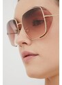 Sluneční brýle Tom Ford dámské, zlatá barva