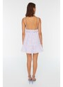 Trendyol Lilac Petite Strap Flounce šaty