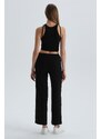 Dagi Black Rope Strap Halter Neck Crop Undershirt