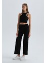 Dagi Black Rope Strap Halter Neck Crop Undershirt