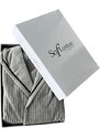 Soft Cotton Unisex župan STRIPE s kapucí, Černá antracit, 420 gr / m², Česaná prémiová bavlna 100% RICH SOFT, Dlouhý