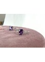 SYLVIENE Stříbrný prstýnek Rectangle se Zirkony Purple