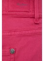 Džínové šortky Pepe Jeans Siouxie dámské, fialová barva, hladké, high waist