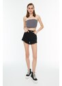 Trendyol Tassel Detail High Waist Denim Shorts in Black