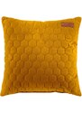 Žlutý sametový polštář MICADONI Dona 36 x 36 cm