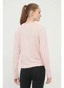 Bavlněné tričko s dlouhým rukávem Dkny růžová barva