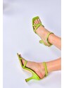 Fox Shoes Pistachio Green Cross-Strap Heeled Shoes
