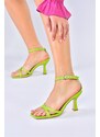Fox Shoes Pistachio Green Cross-Strap Heeled Shoes
