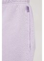 Bavlněné šortky Levi's dámské, fialová barva, hladké, high waist