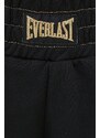 Bavlněné šortky Everlast dámské, černá barva, hladké, high waist