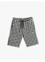 Koton Tie Waist Plaid Shorts Above Knee