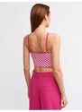 Dilvin 10185 Criss-Cross Tank Tops-fuchsia at the front.