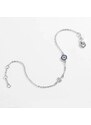 GRACE Silver Jewellery Stříbrný náramek Evil Eye, stříbro 925/1000, amulet Nazar a kříž