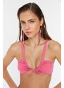 Trendyol Pink Ruffle Detailed Bikini Top