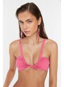 Trendyol Pink Ruffle Detailed Bikini Top