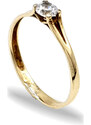 Zlatý prsten s drobným zirkonem