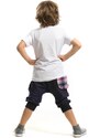 Denokids Plaid Hiphop Boy T-shirt Capri Shorts Set
