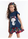 Denokids Floral Cat Girl Kids T-shirt Poplin Shorts Set