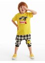 Denokids Pirate Plaid Boy's T-shirt Capri Shorts Set