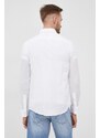 Plátěná košile Calvin Klein pánská, bílá barva, regular, s klasickým límcem