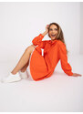 Fashionhunters Oranžové košilové šaty se zapínáním na knoflíky Adrianna