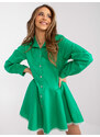 Fashionhunters Adrianniny zelené šaty na knoflíky