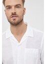 Plátěná košile Calvin Klein pánská, bílá barva, regular