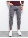 Ombre Clothing Pánské džínové kalhoty bez oděru SLIM FIT - grafitové V5 OM-PADP-0148