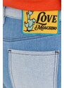 Džínové šortky Love Moschino dámské, vzorované, high waist