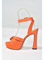 Fox Shoes Women's Orange Thick Plaform Heeled Shoes