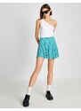 Koton Floral Mini Skirt with Elastic Waist and Frill Trim