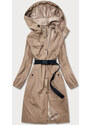 Ann Gissy Dlouhý béžový kabát s páskem (AG5-019)
