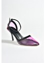 Fox Shoes Pink Transparent Pointed Toe Thin Heels Women's Shoes