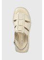 Kožené sandály Vagabond Shoemakers Courtney dámské, béžová barva, na platformě