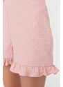 Trendyol Pink Frilly Brode Woven Shorts