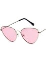 Flamenco Mystique Růžové Sluneční brýle OVL cat-eye se stříbrnou, UV400 filtr, 143x56x45 mm