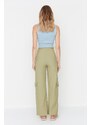 Trendyol Khaki Cargo Trousers with Woven Rope Detail