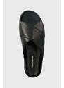 Kožené pantofle Vagabond Shoemakers Erin dámské, černá barva, na platformě