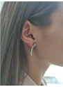 Výrazné stříbrné náušnice pod ucho se zirkony - Meucci SE025