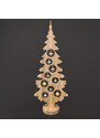 AMADEA Dekorace vánoční strom na podstavci s koulemi přírodní 75 x 30 cm, český výrobek
