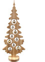 AMADEA Dekorace vánoční strom na podstavci s koulemi přírodní 75 x 30 cm, český výrobek