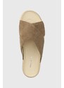 Semišové pantofle Vagabond Shoemakers Erin dámské, hnědá barva, na platformě